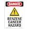 Signmission Safety Sign, OSHA Danger, 18" Height, Benzene Cancer Hazard, Portrait, DS-D-1218-V-1044 OS-DS-D-1218-V-1044 - alternate 1